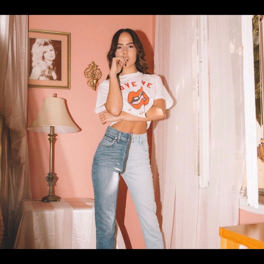 Revice Denim graphic crop top